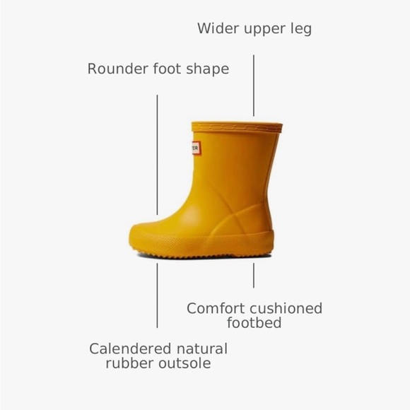 Hunter First Classic Rain Boots (Toddler/Little Kid) Yellow 8 Toddler M - Picture 3 of 6